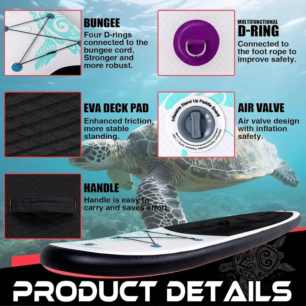 FunWater Inflatable Stand Up Paddle Board Premium SUP Paddle Accessories EVA Deck wourant