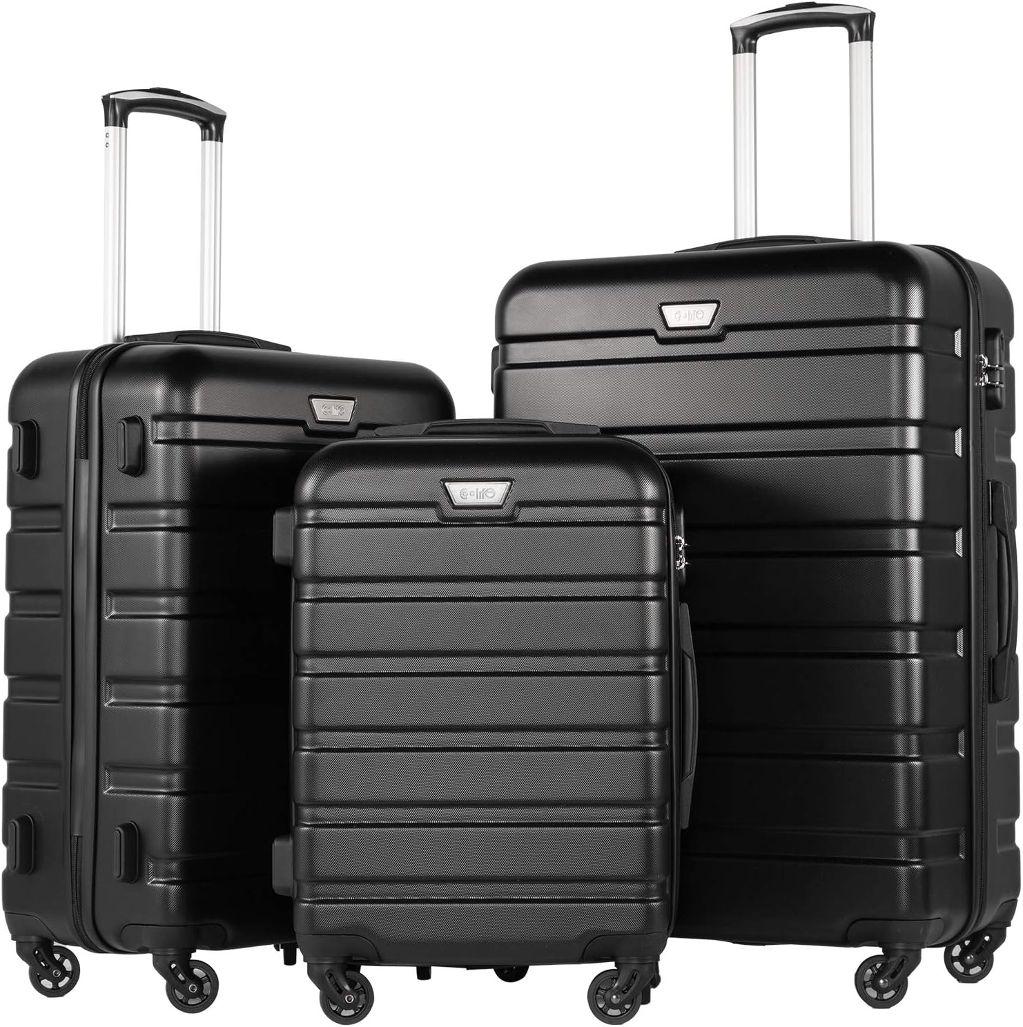 Coolife Luggage 3 Piece Set Suitcase Spinner Hardshell Lightweight TSA Lock wourant