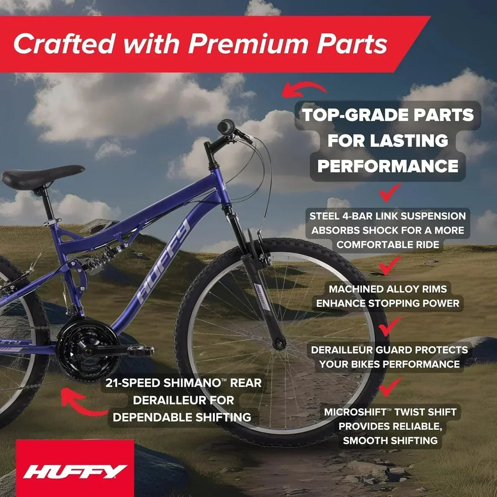 Huffy Stone Mountain Hardtail Mountain Bike for Boys/Girls/Men/Women 20"/24"/26" Sizes wourant