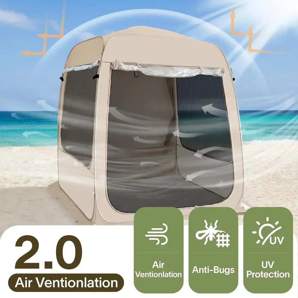Screen gazebo sleeps 6-10-15 people Igloo-style canopy tent mosquito net on the sides Perfect wourant