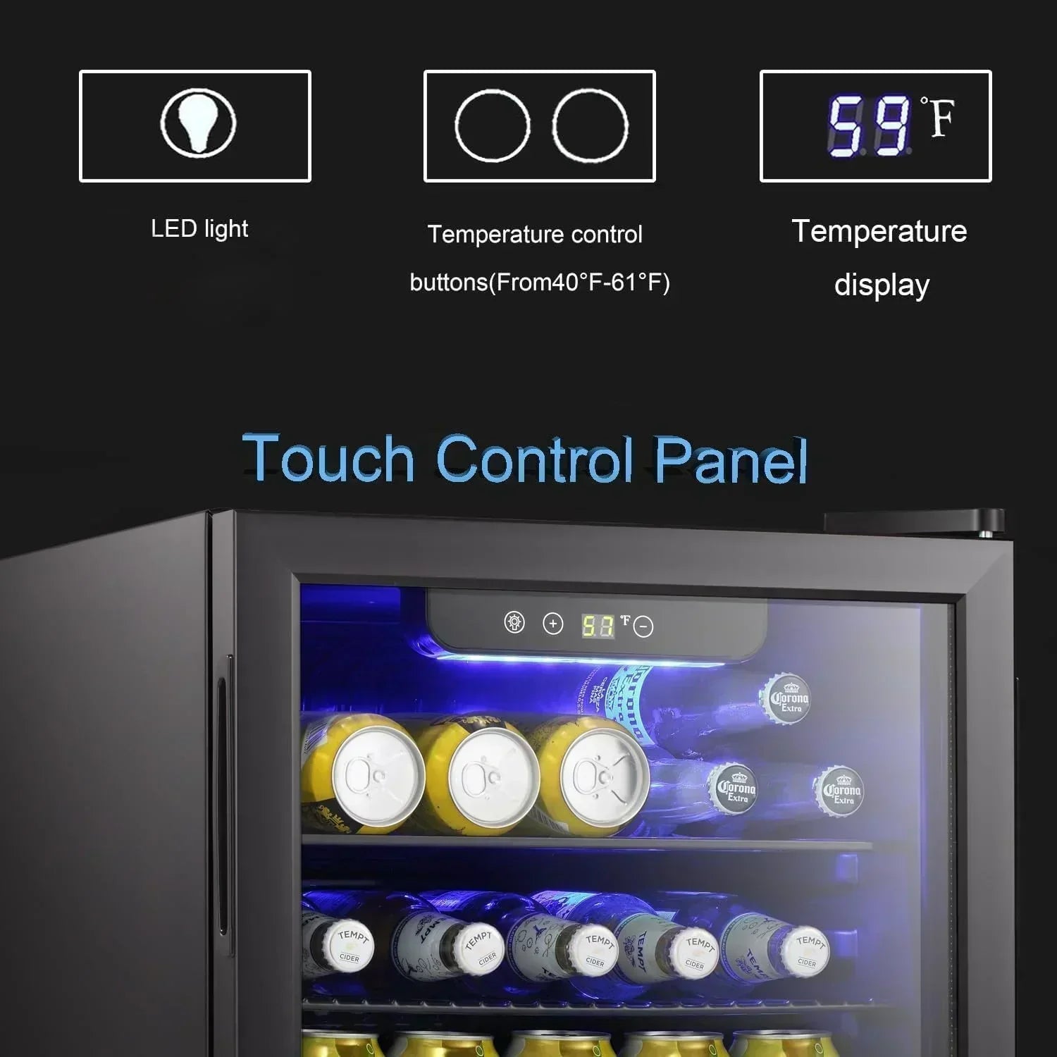 Antarctic Star Beverage Refrigerator Cooler 68 Can Mini Fridge with Glass Door for Beer Drinks Wine wourant