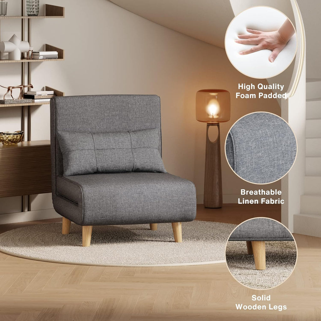 3-in-1 sleeper chair bed convertible chair bed futon sofa with adjustable backrest wourant