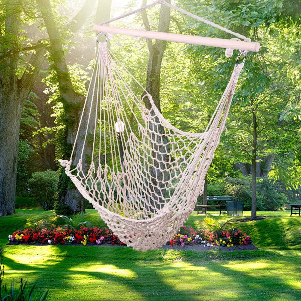ONCLOUD Hammock Chair Hanging Rope Swing Load Capacity Macrame Hammock Swing Seat wourant