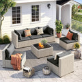 UDPATIO Outdoor Patio Furniture Set 7-Piece PE Wicker Sectional Sofa Outdoor Conversation Set wourant