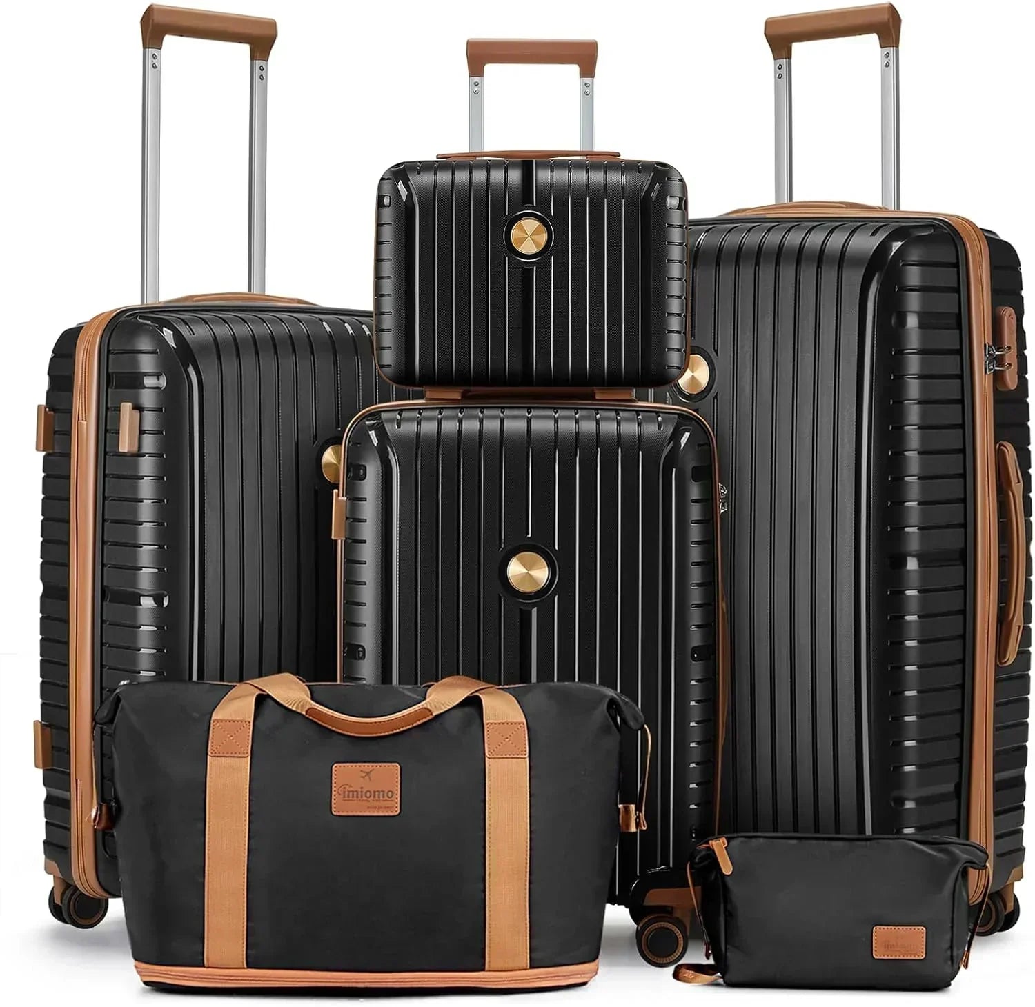 5-piece PP hardshell lightweight travel carry-on luggage set with dual spinner wheels wourant