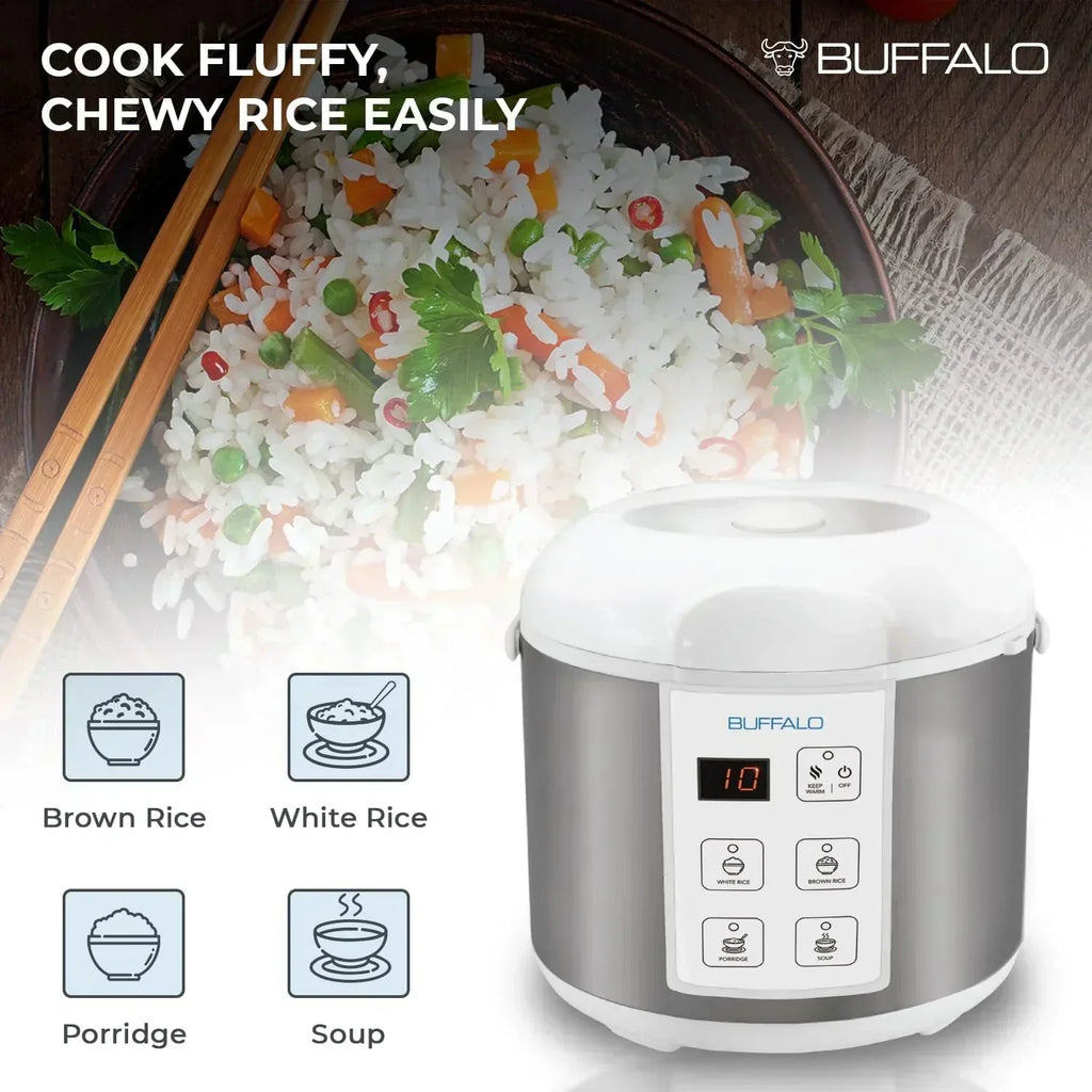 Buffalo Classic Rice Cooker with Composite Stainless Steel Inner Pot - Rice Cookers wourant