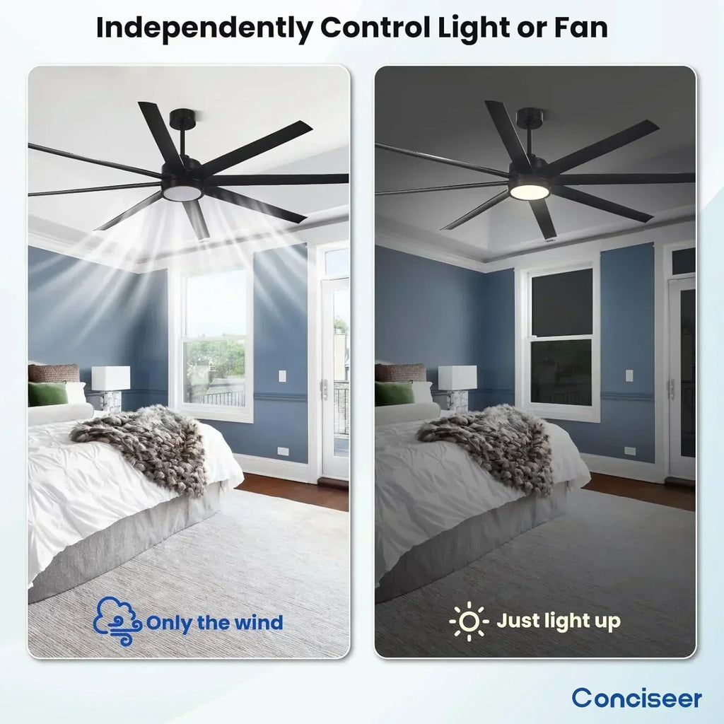 Modern ceiling fan 72 inch bedroom living room library cafe outdoor/industrial wourant