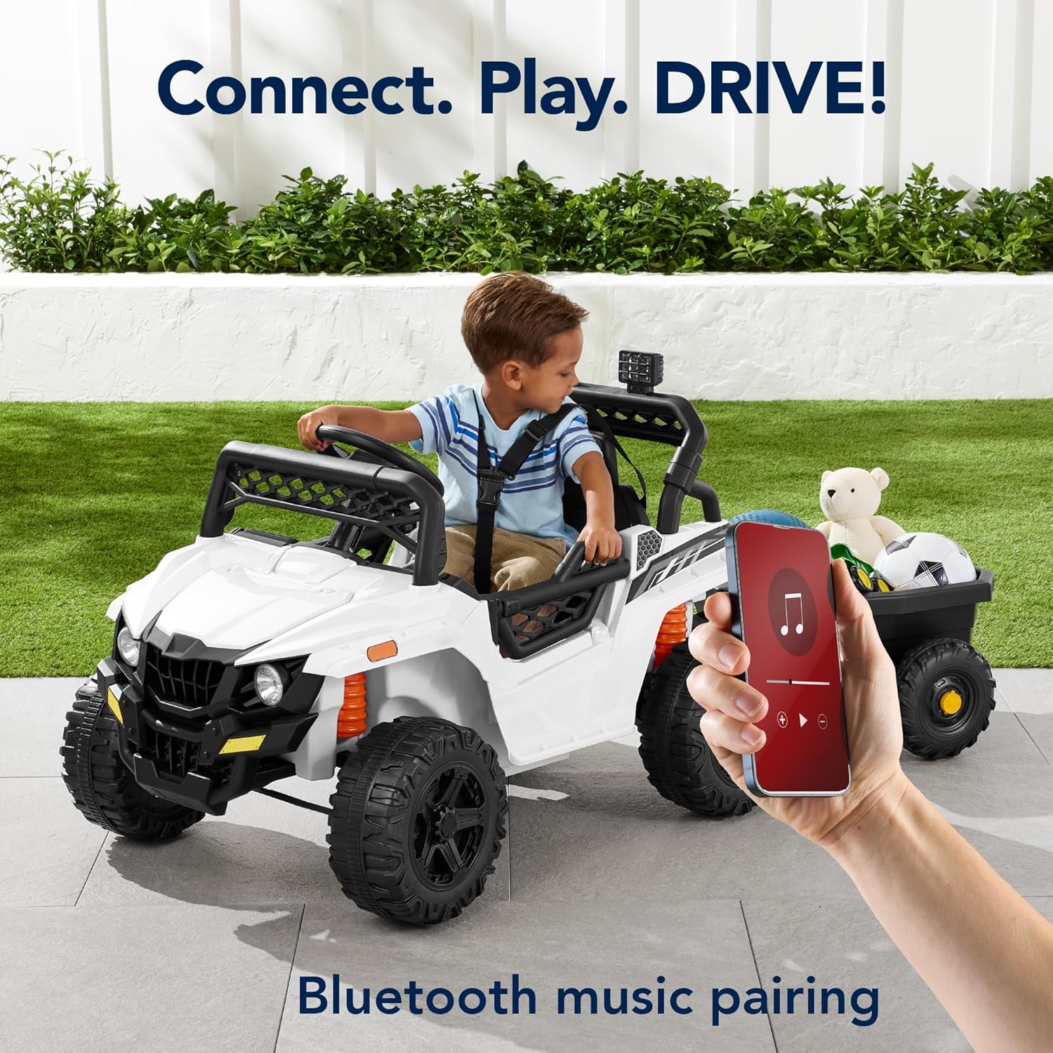 Children's black UTV electric children's car wourant