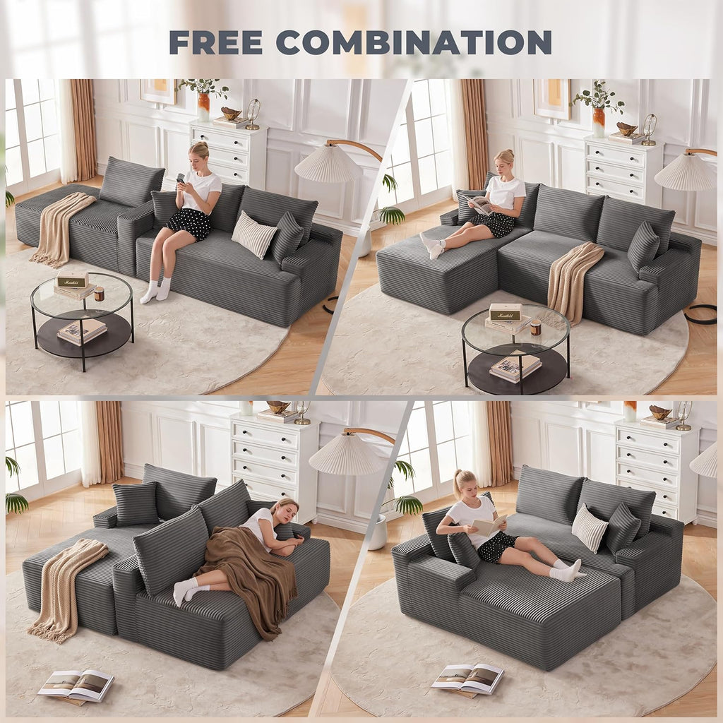 110-inch cloud sofa boneless sofa in the living room modular sofa with deep seats wourant