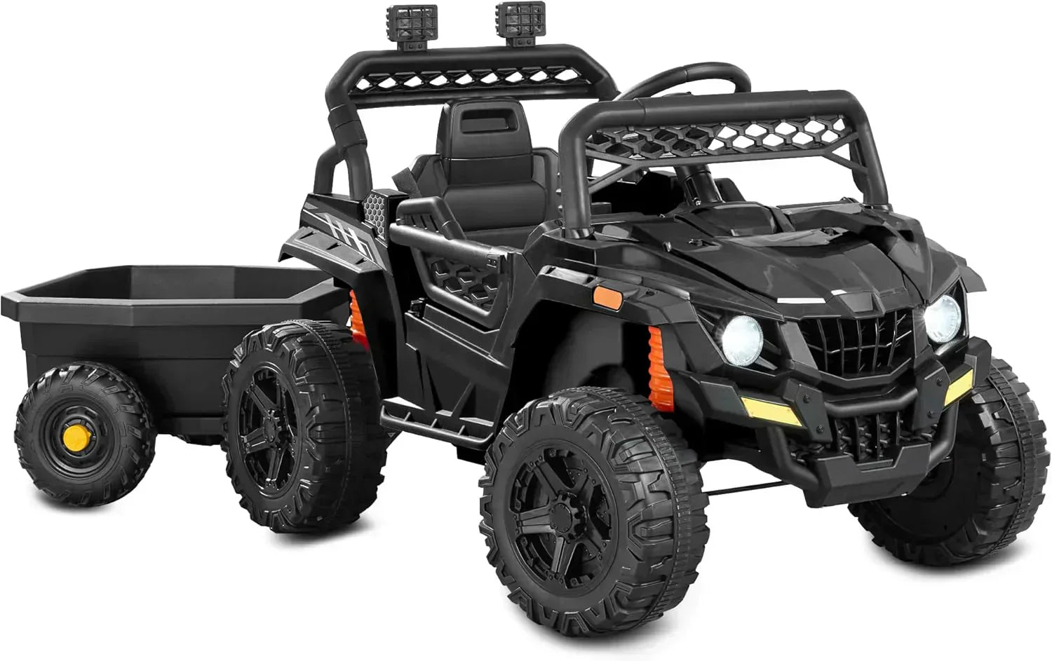 Children's black UTV electric children's car wourant