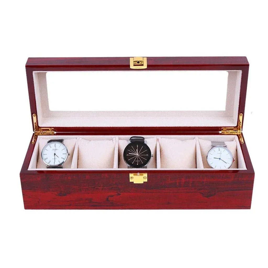 Jewelry Storage Box Watch Organizer 6 Slot PU Leather Storage Case Gifts Birthday Gifts wourant