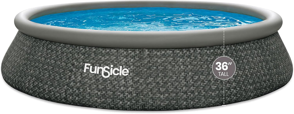 Funsicle 12 Foot by 36 Inch Quickset Round Inflatable Ring Top Outdoor Swimming Pool Set wourant