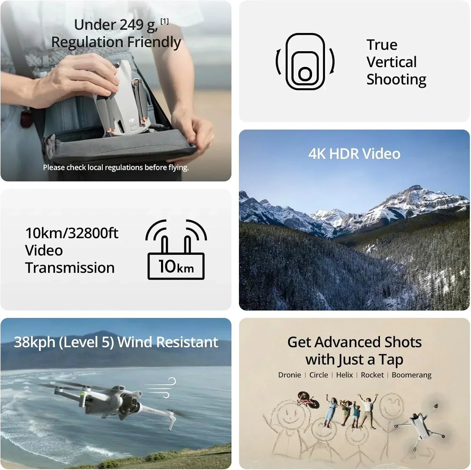 DJI Mini 3 Drones with Camera for Adults 4K 38 min Flight Time up to 32800 ft wourant