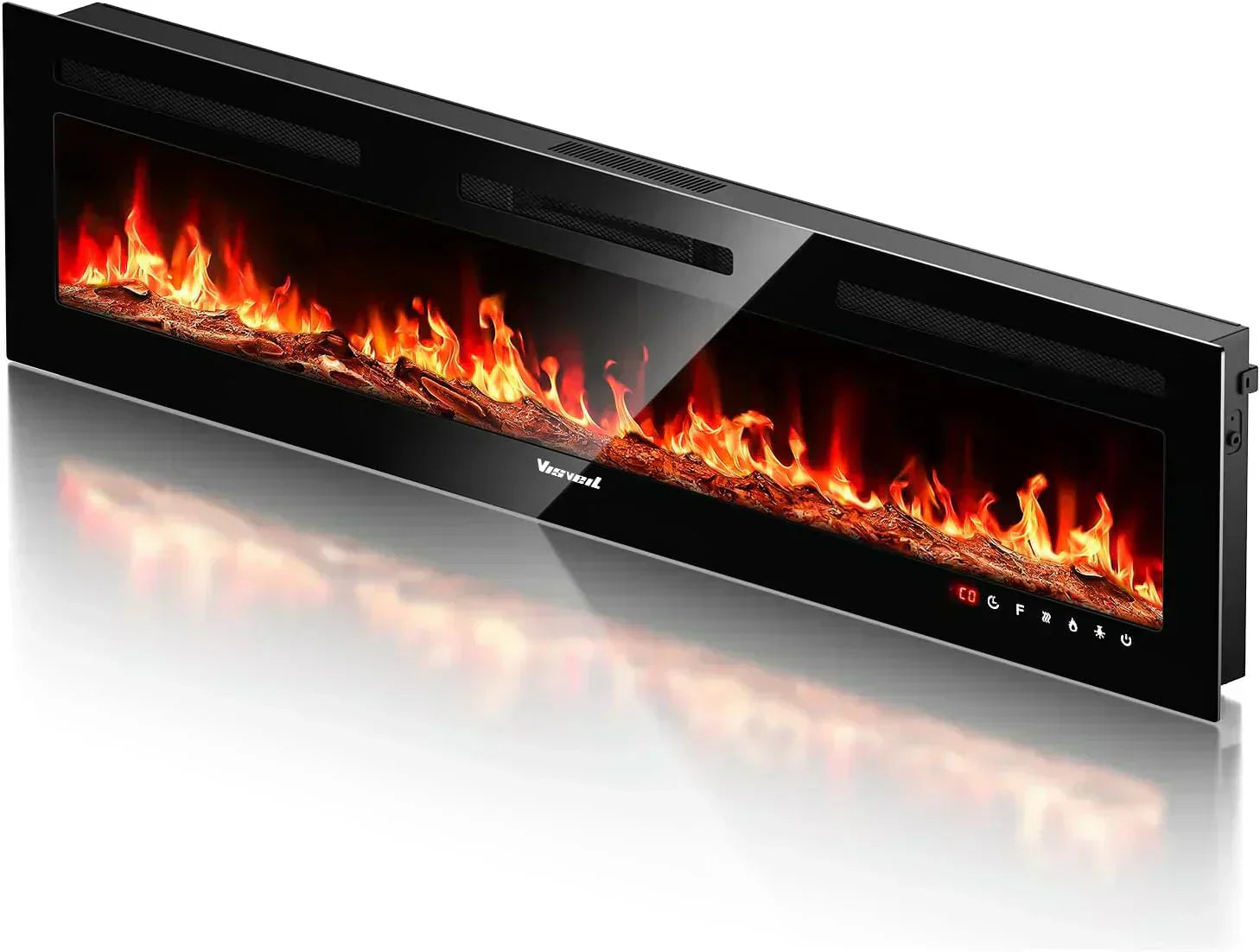 Electric Fireplace 60Inch Wall Mounted Electric Fireplace Heater with Timer Inserts TV Stand wourant