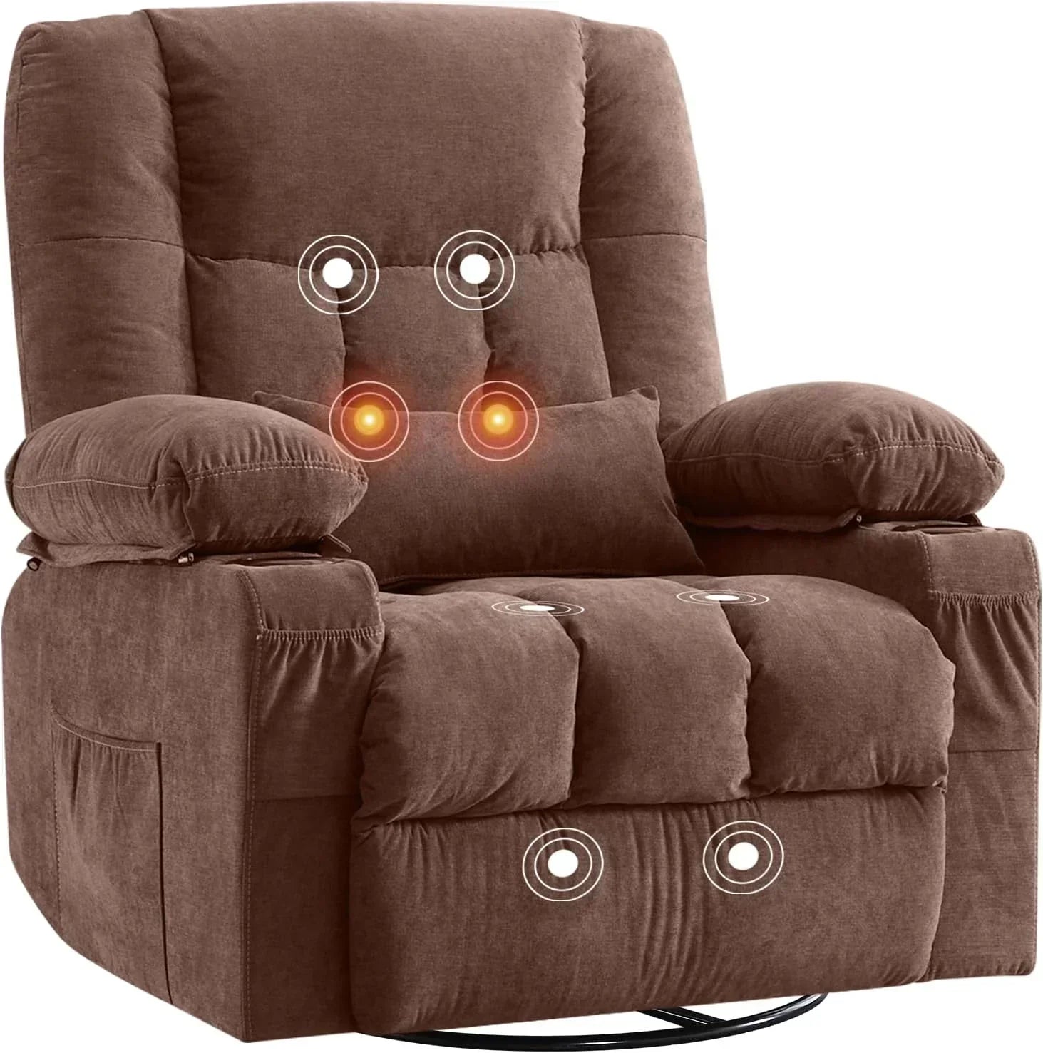 Massage rotating rocking lounge chair with vibration massage and calorie metering functions wourant