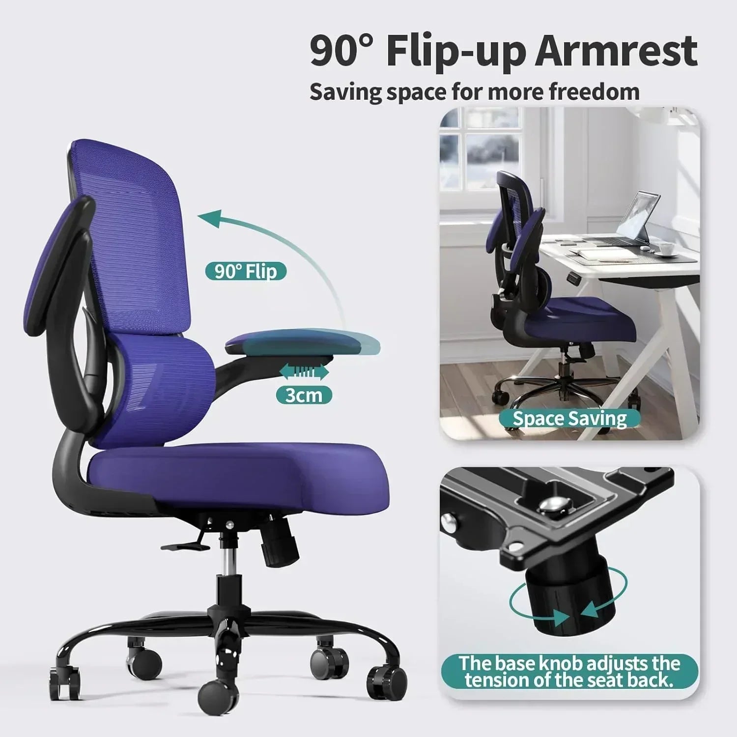 TRALT Office Chair Ergonomic Desk Chair 330 lbs Home Mesh Gaming Chair with Wheels wourant