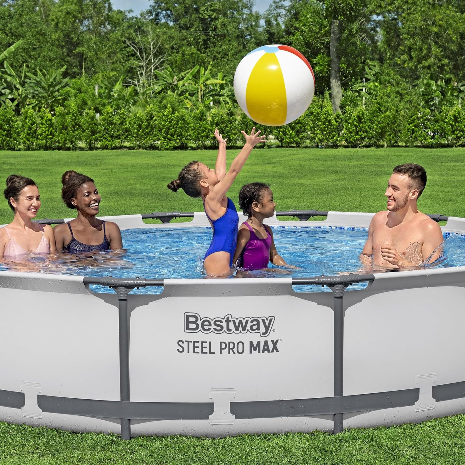 Steel Pro MAX 10 Foot x 30 Inch Round Metal Frame Above Ground Backyard Swimming Pool Set wourant