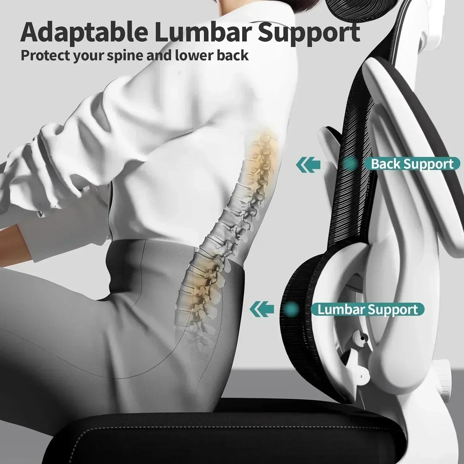 TRALT Office Chair Ergonomic Desk Chair 330 lbs Home Gaming Chair with Wheels wourant