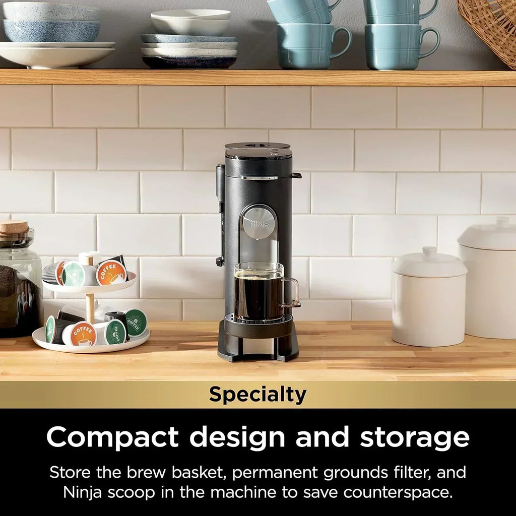 Ninja Coffee Maker Single Cup Brews with pods and grounds K-Cup compatible 4 brewing methods wourant