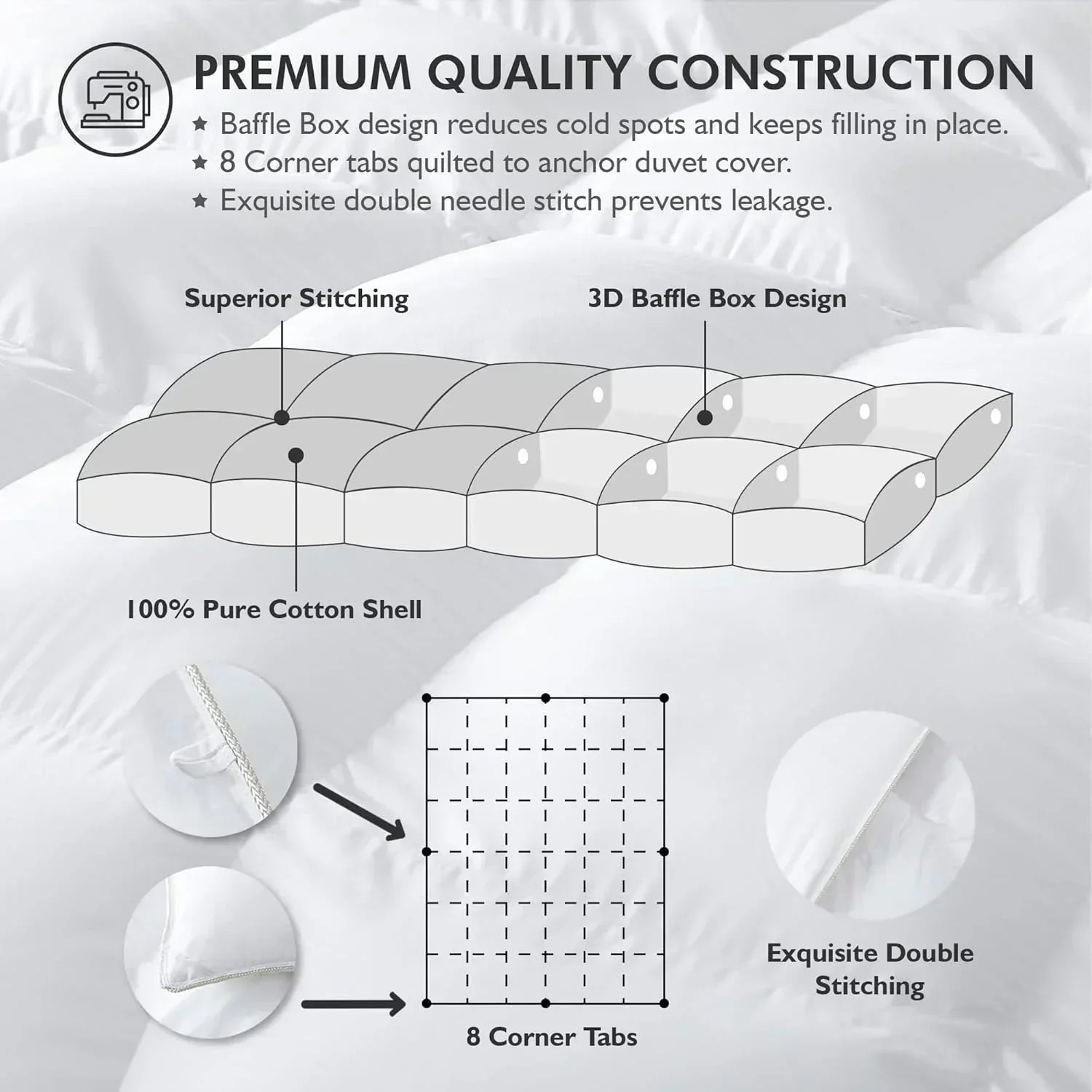 Baffle Box Design Comforter Duvet wourant