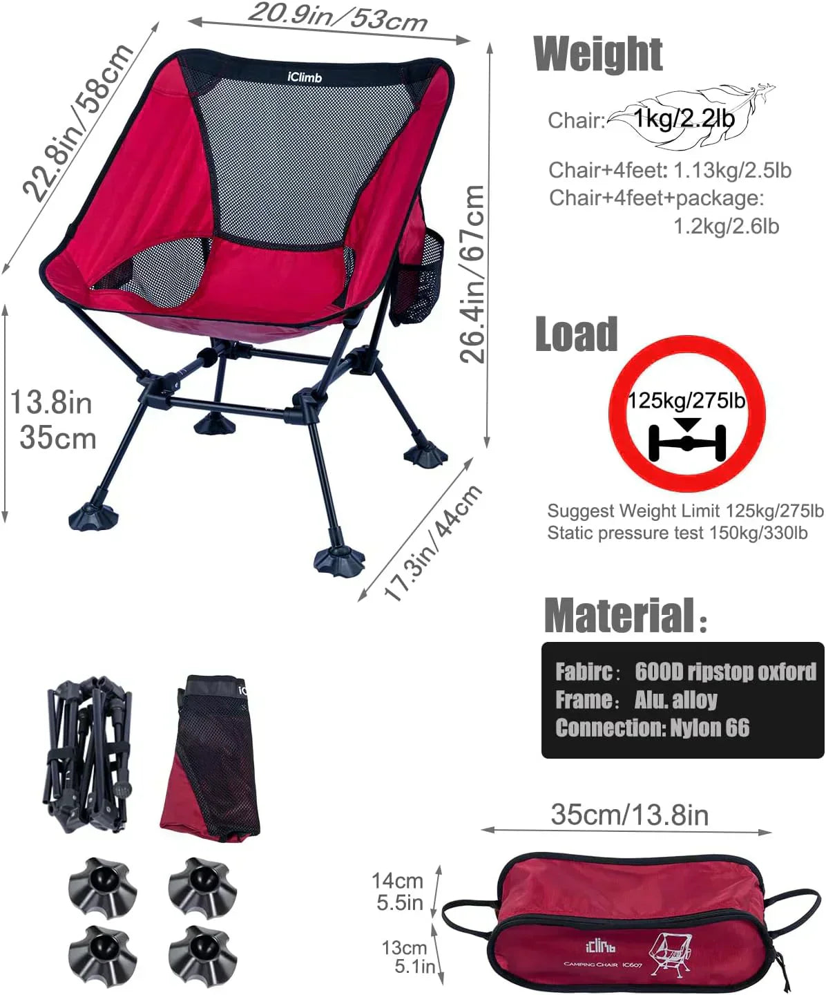 Ultralight Compact Camping Folding Beach Chair wourant