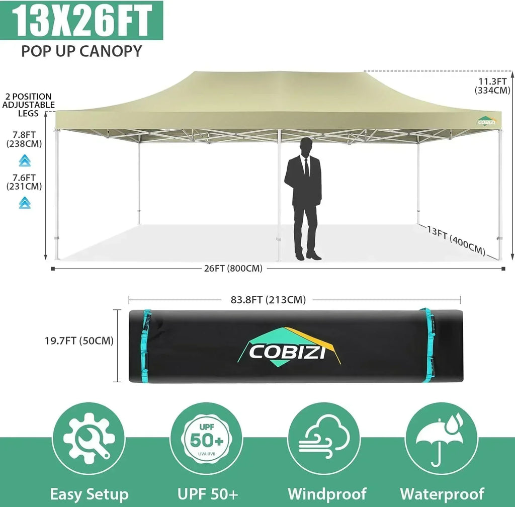 COBIZI 10x20 Heavy Duty Pop up Canopy Tent 6 sidewalls Commercial Canopy Wedding Party Tents wourant