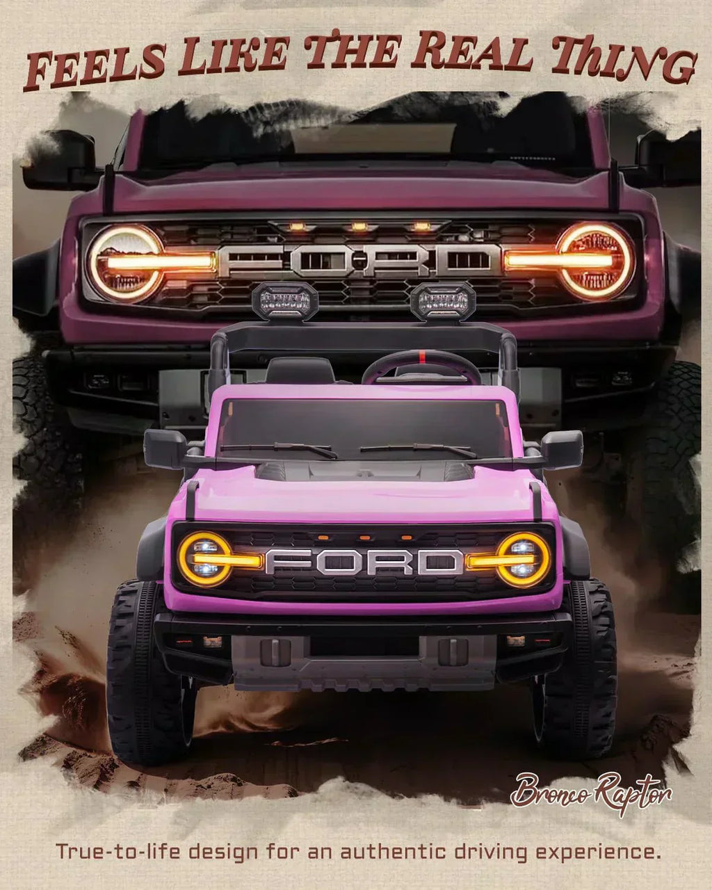 Kids Pink Ride-On Truck Battery Powered Electric Toy Car wourant