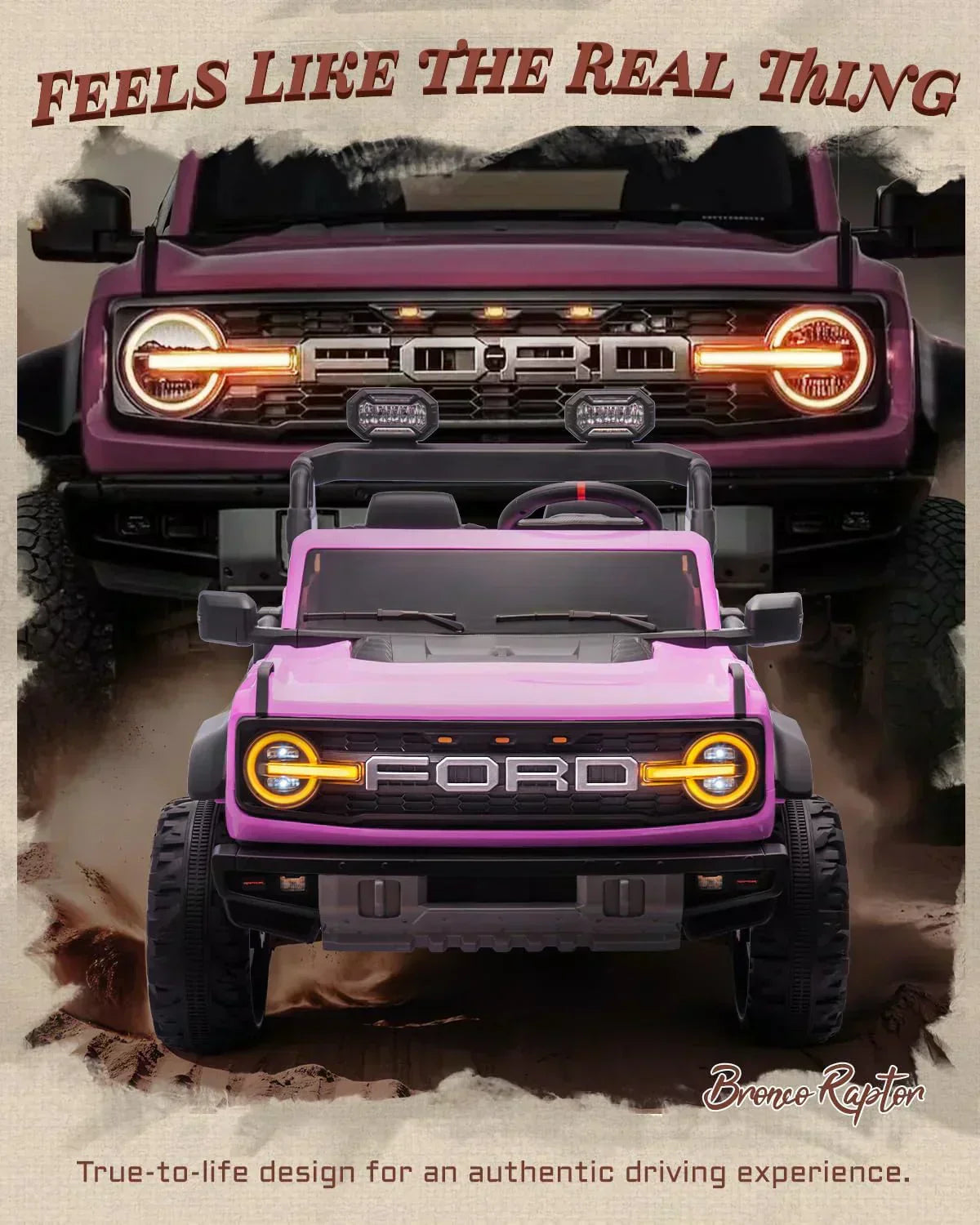 Kids Pink Ride-On Truck Battery Powered Electric Toy Car wourant