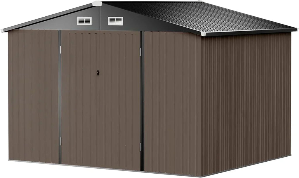 Aoxun 6.2x4 FT Shed Outdoor Storage Shed Metal Garden Shed Sloping Roof Tool Shed Bike Shed wourant