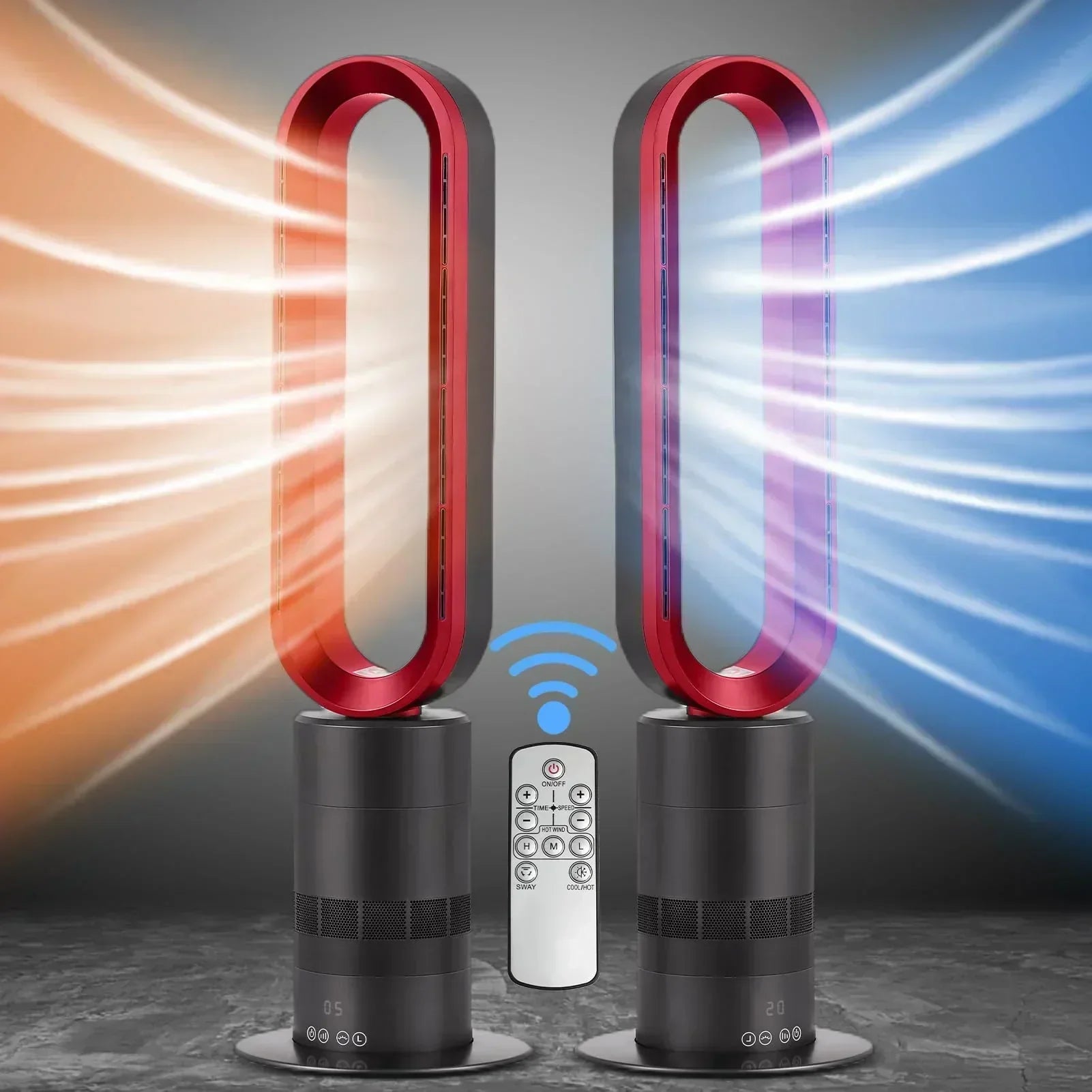 Heater and Fan Combo Space Heater Tower Bladeless Fan High Power With Thermostat IPX4 Class wourant