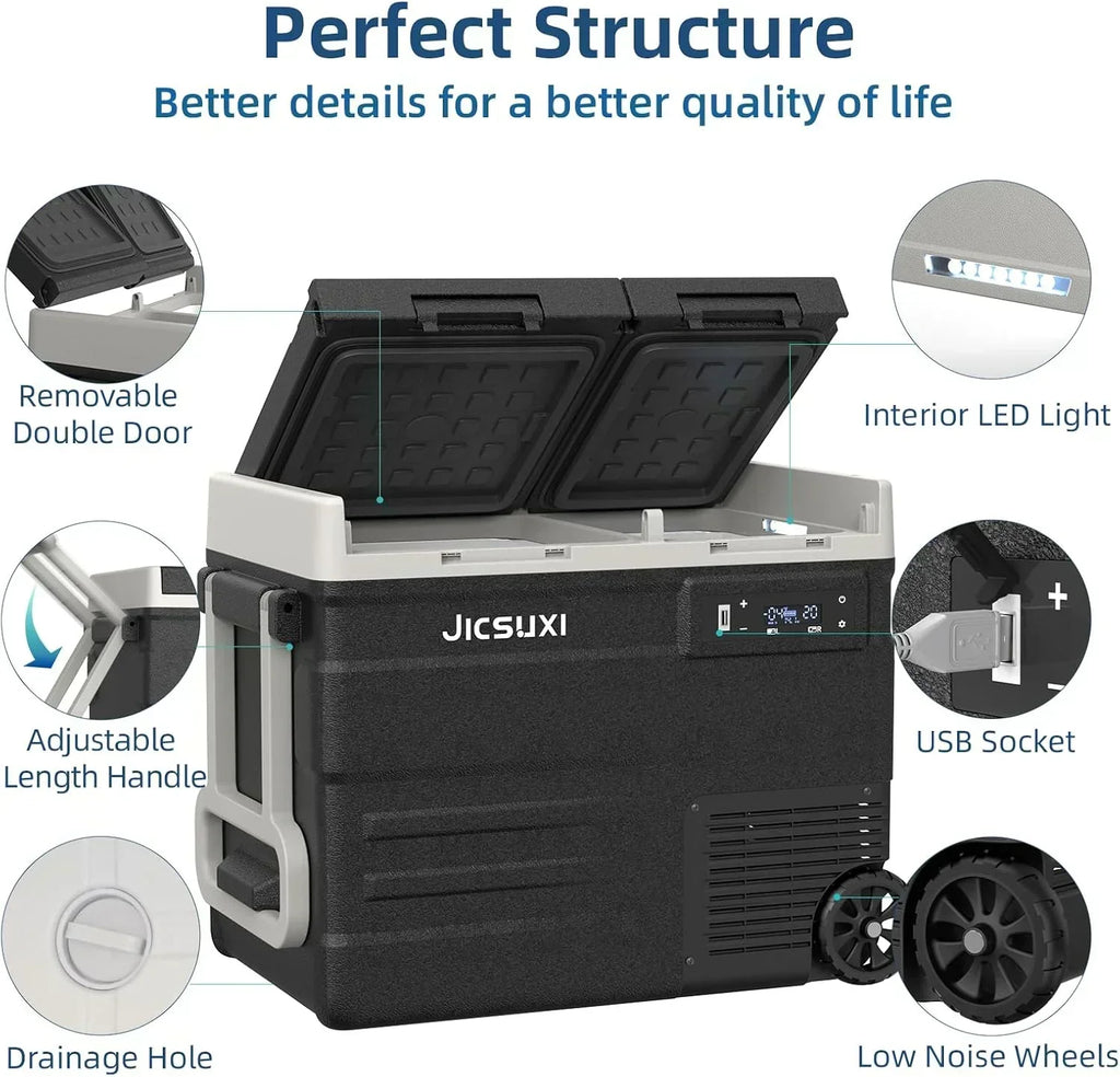 12V Car Refrigerator 17 Quart Portable Freezer 12 Car Fridge -4F~68F Compressor Electric Cooler wourant
