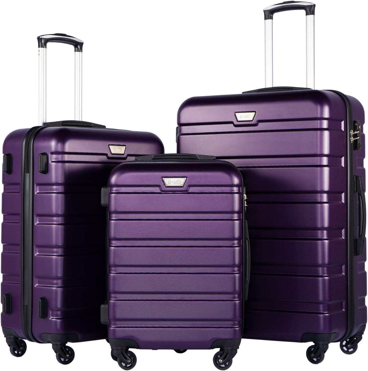 Coolife Luggage 3 Piece Set Suitcase Spinner Hardshell Lightweight TSA Lock wourant