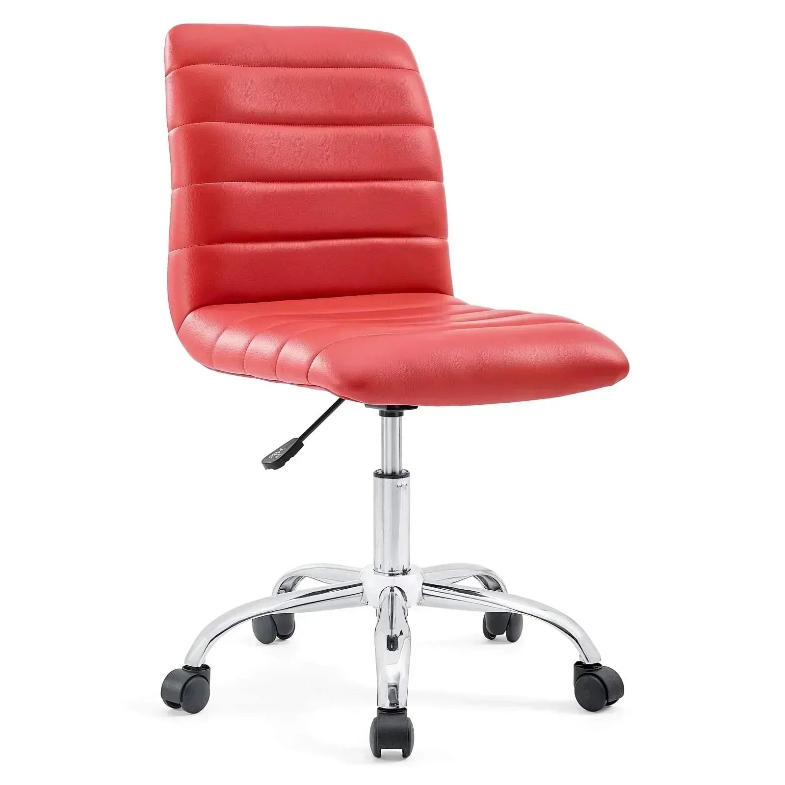 Ripple Ribbed Armless Mid Back Swivel Computer Desk Office Chair In Bright Green wourant