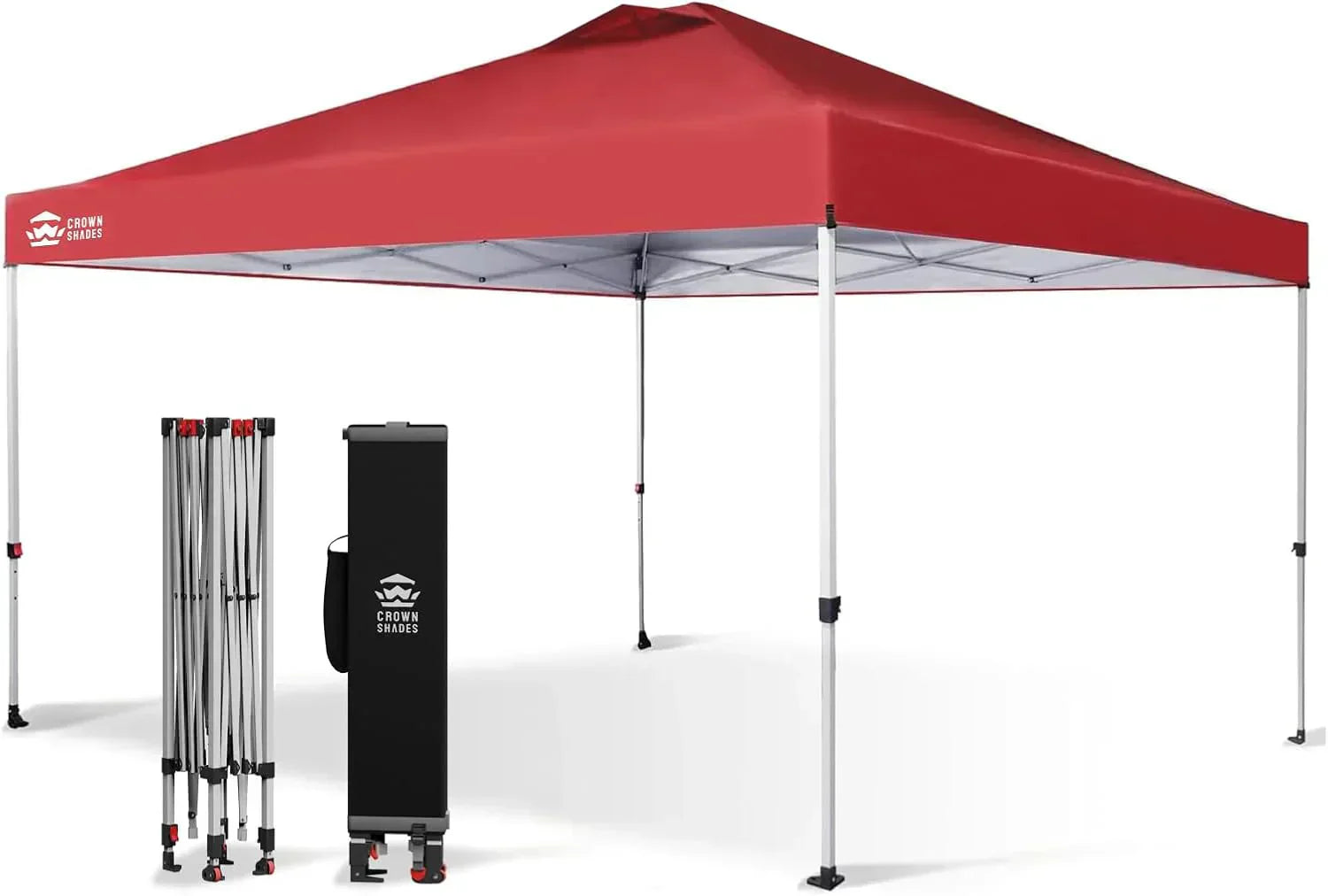 10x10 Pop-Up Awning One-Click Installation Beach Tent Outdoor Sunshade Silver Coated Top wourant