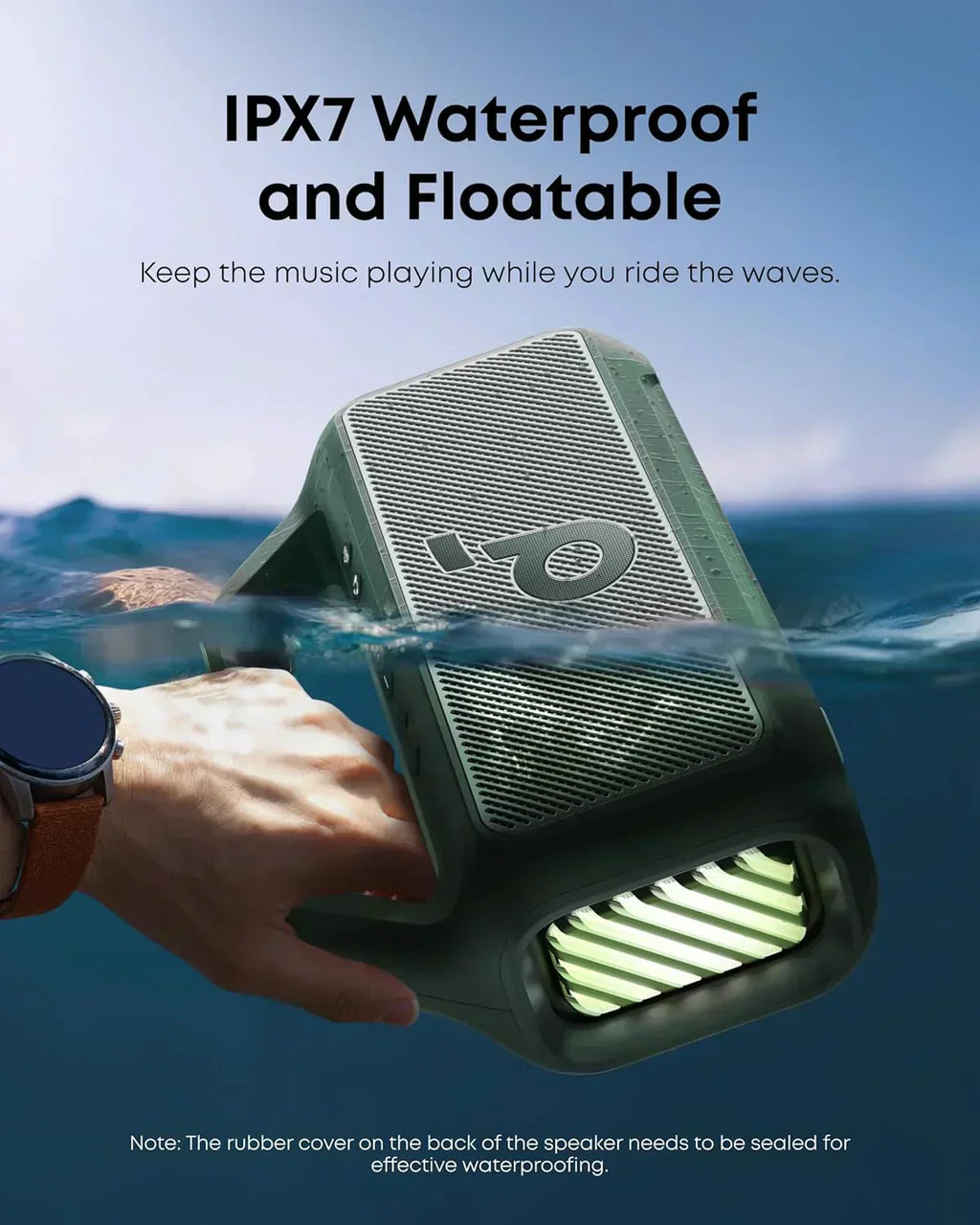 Outdoor Speaker 80W Subwoofer BassUp 2.0 24H Playtime IPX7 Waterproof Floatable RGB Lights wourant