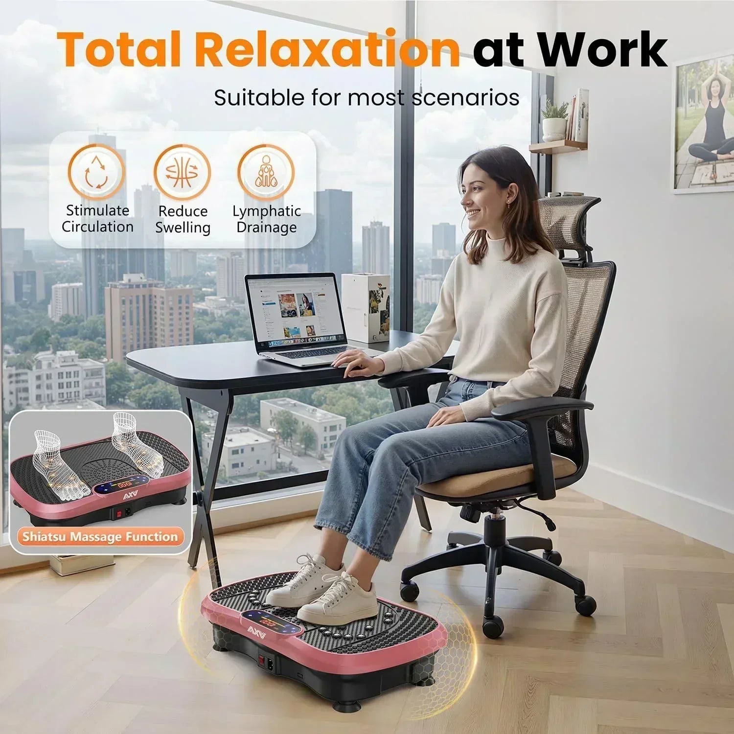 AXV Vibration Plate Fitness Platform Trainer Suitable for men and women to lose weight wourant