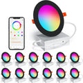 Smart Recessed Lighting 4" RGBCW Color Changing 12W LED Downlight with Junction Box wourant