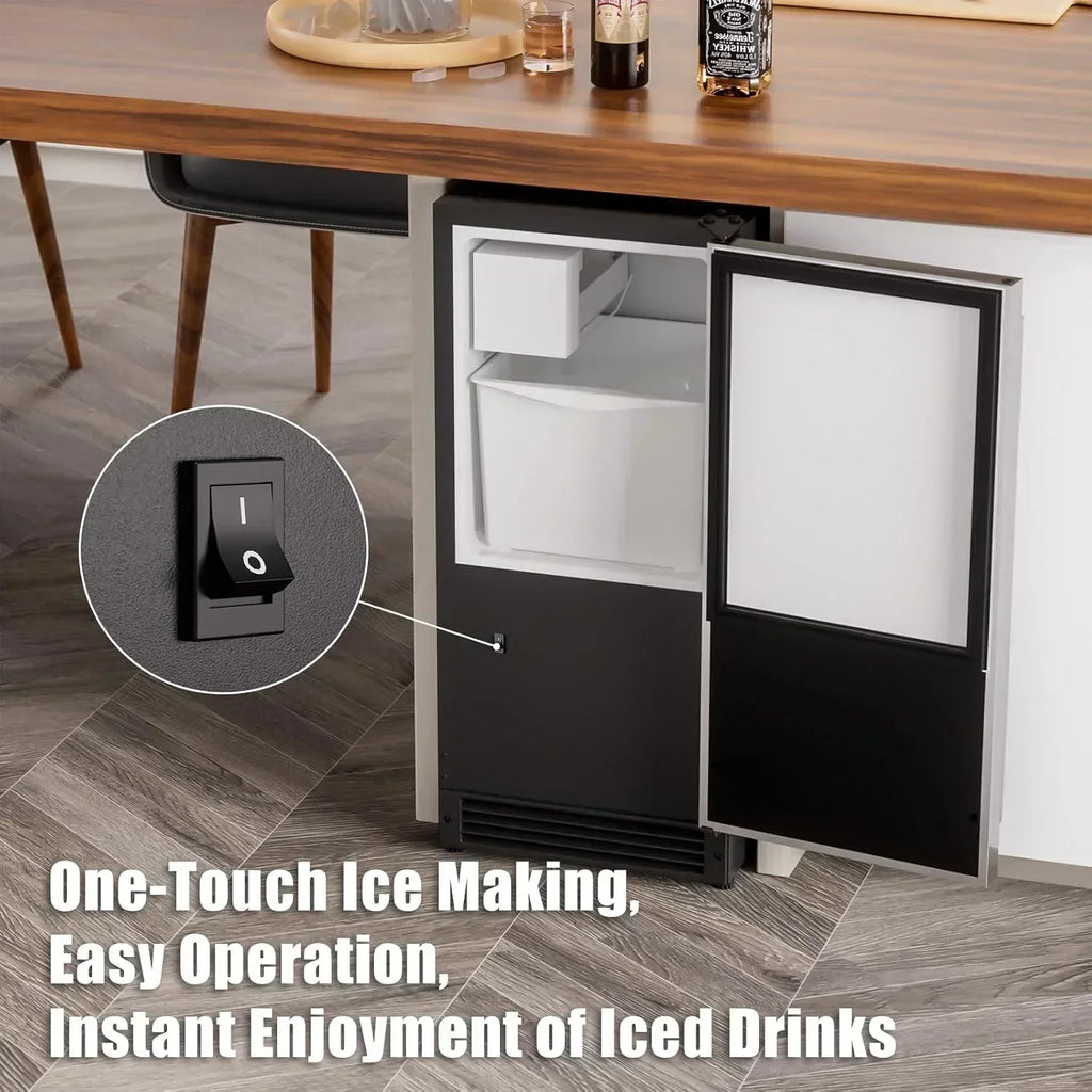 COTLIN 15" W Drainless Under Counter Ice Maker 22 LBS Storage Bin Free Standing wourant
