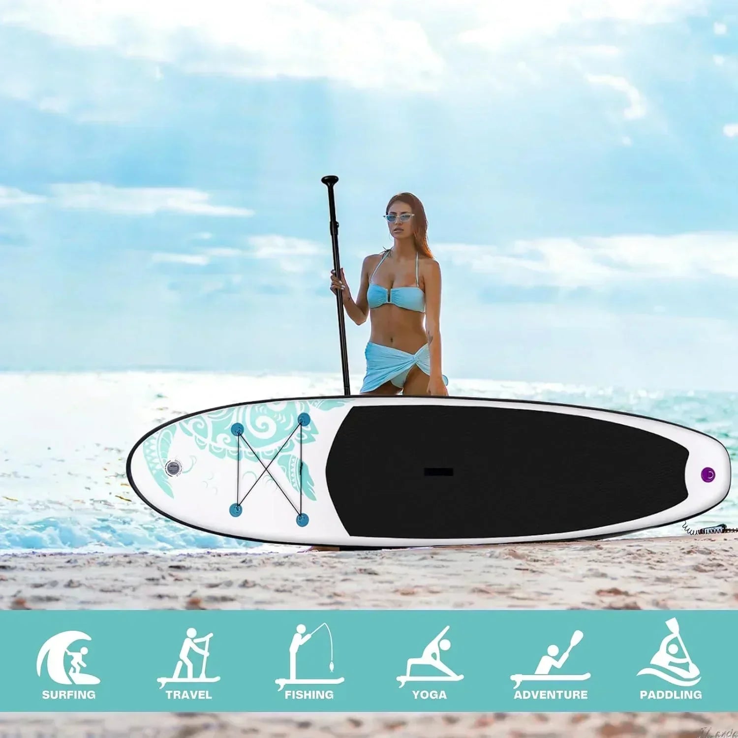 FunWater Inflatable Stand Up Paddle Board Premium SUP Paddle Accessories EVA Deck wourant
