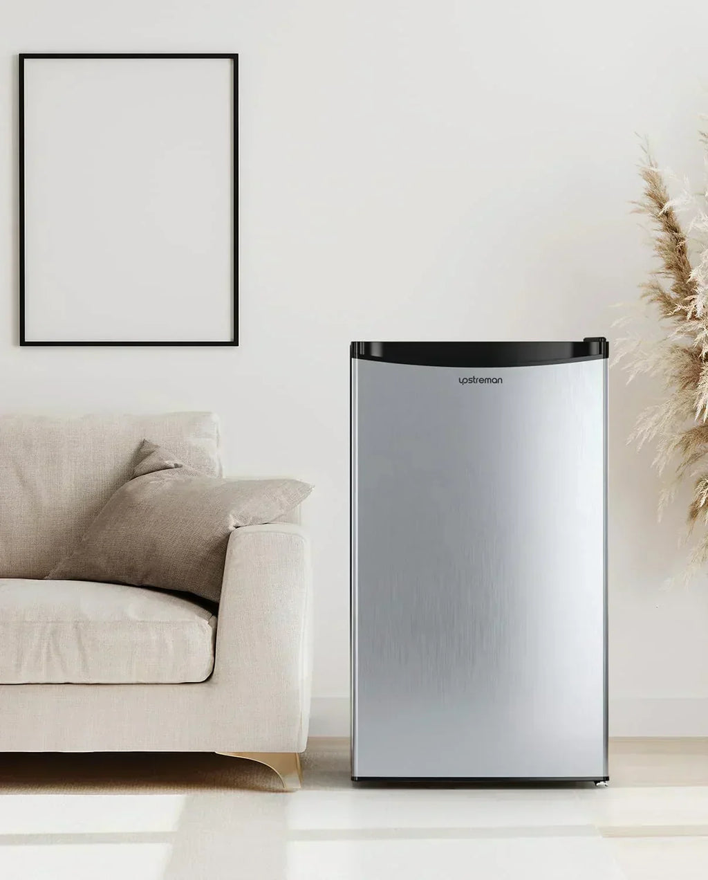 Upstreman 3.2 Cu.Ft Mini Fridge Freezer Single Door Fridge Dorm Fridge Adjustable Thermostat wourant