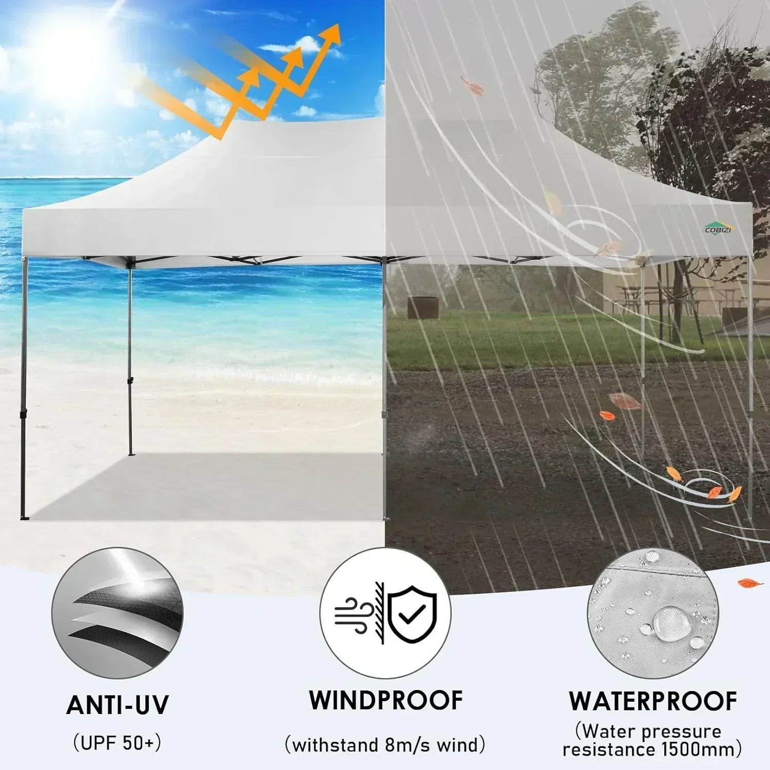 COBIZI 10x20 Heavy Duty Pop up Canopy Tent 6 sidewalls Commercial Canopy Wedding Party Tents wourant