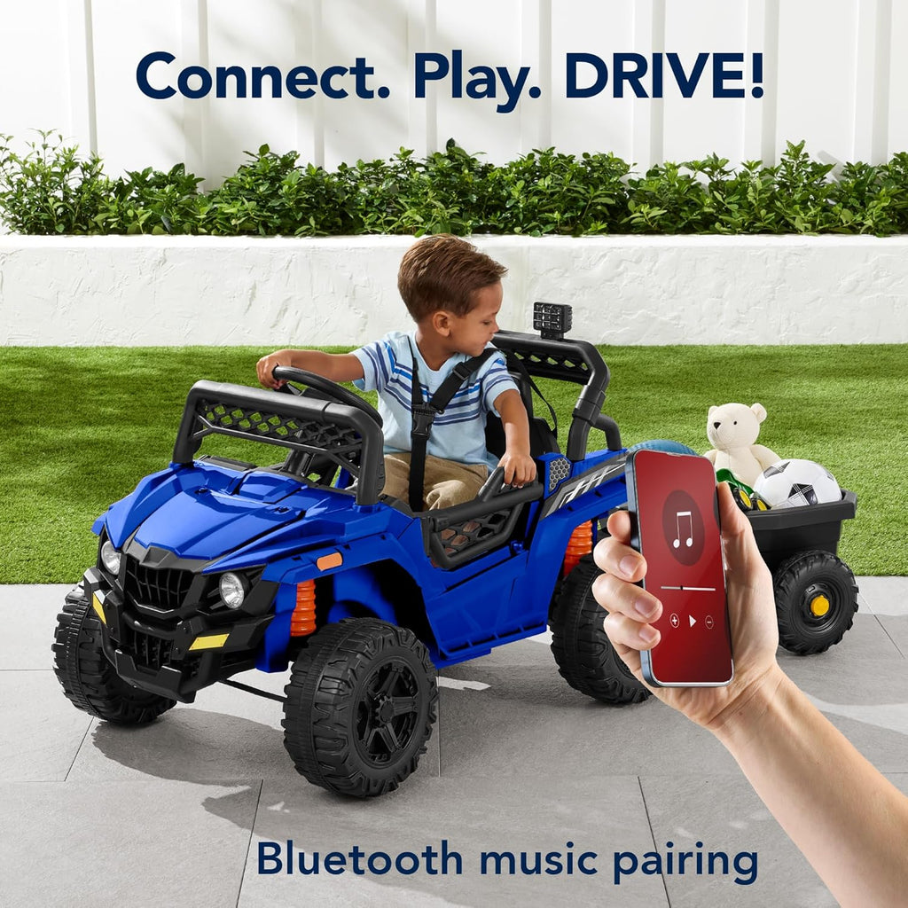 Children's black UTV electric children's car wourant