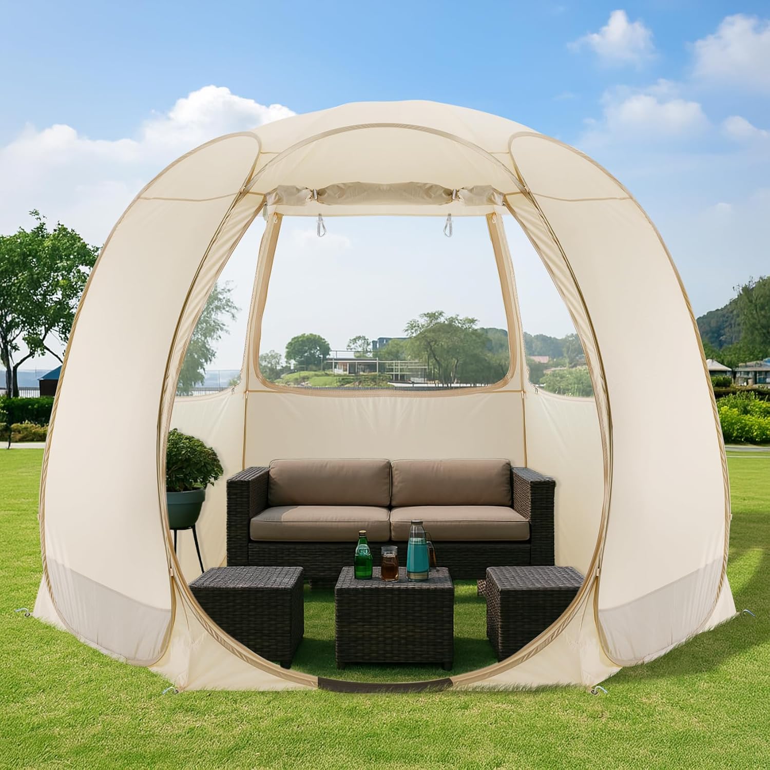 Alvantor Screen House Gazebo Pop Up Igloo Screened Canopy Tent with Mosquito Netting Sides wourant