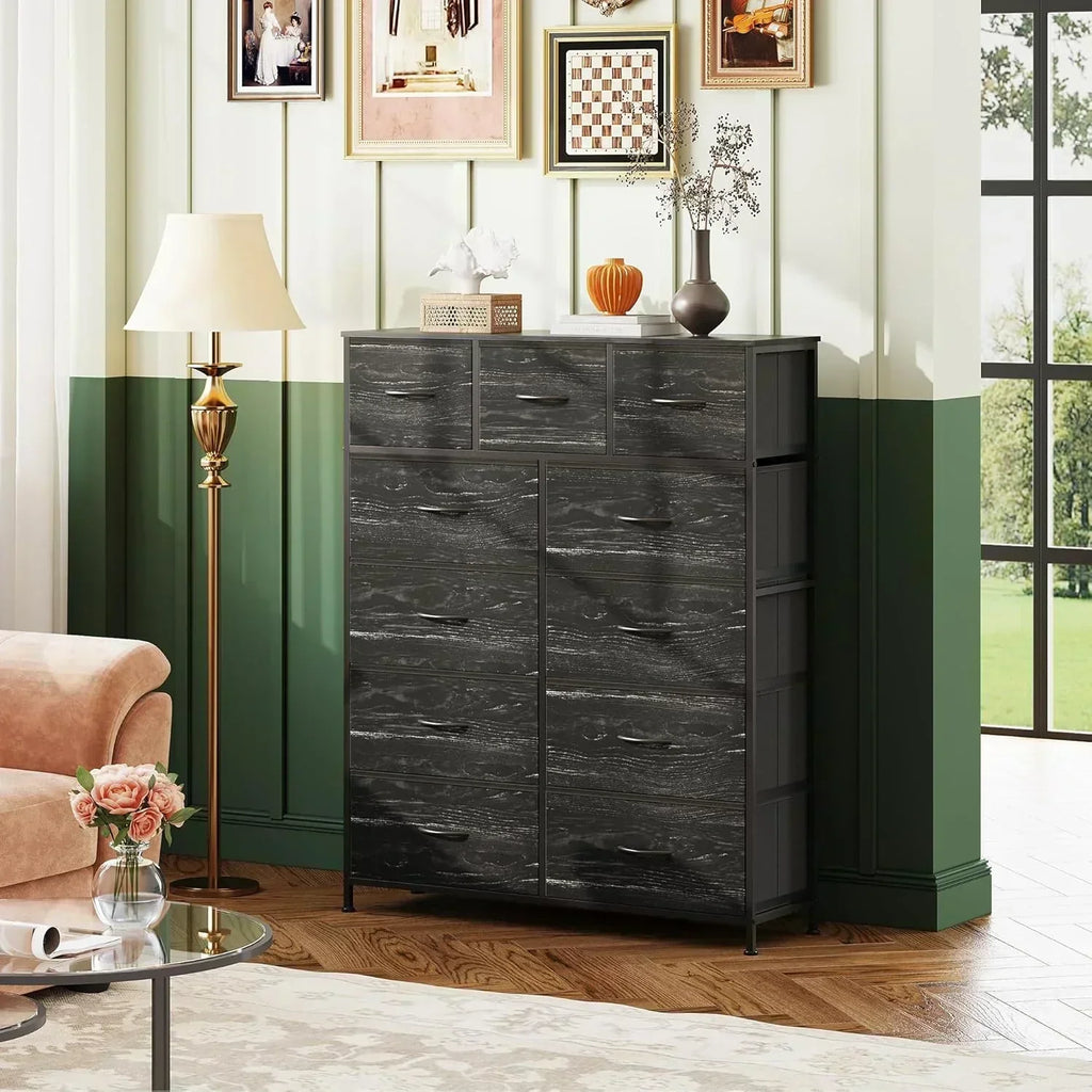 Storage Organizer Unit 11 Fabric Bins Storage Drawers Organizer Steel Frame Tall Storage Tower wourant