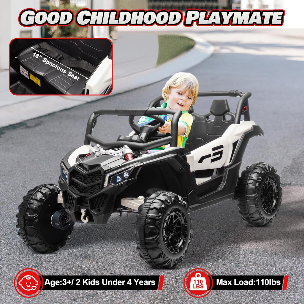 JOYRACER Kids Remote Control Car with 4 x 150W Motors Shock Absorbers Bluetooth MP3 Player wourant
