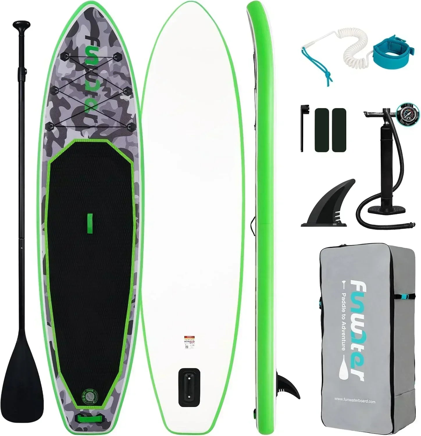 FunWater Inflatable Stand Up Paddle Board Premium SUP Paddle Accessories EVA Deck wourant