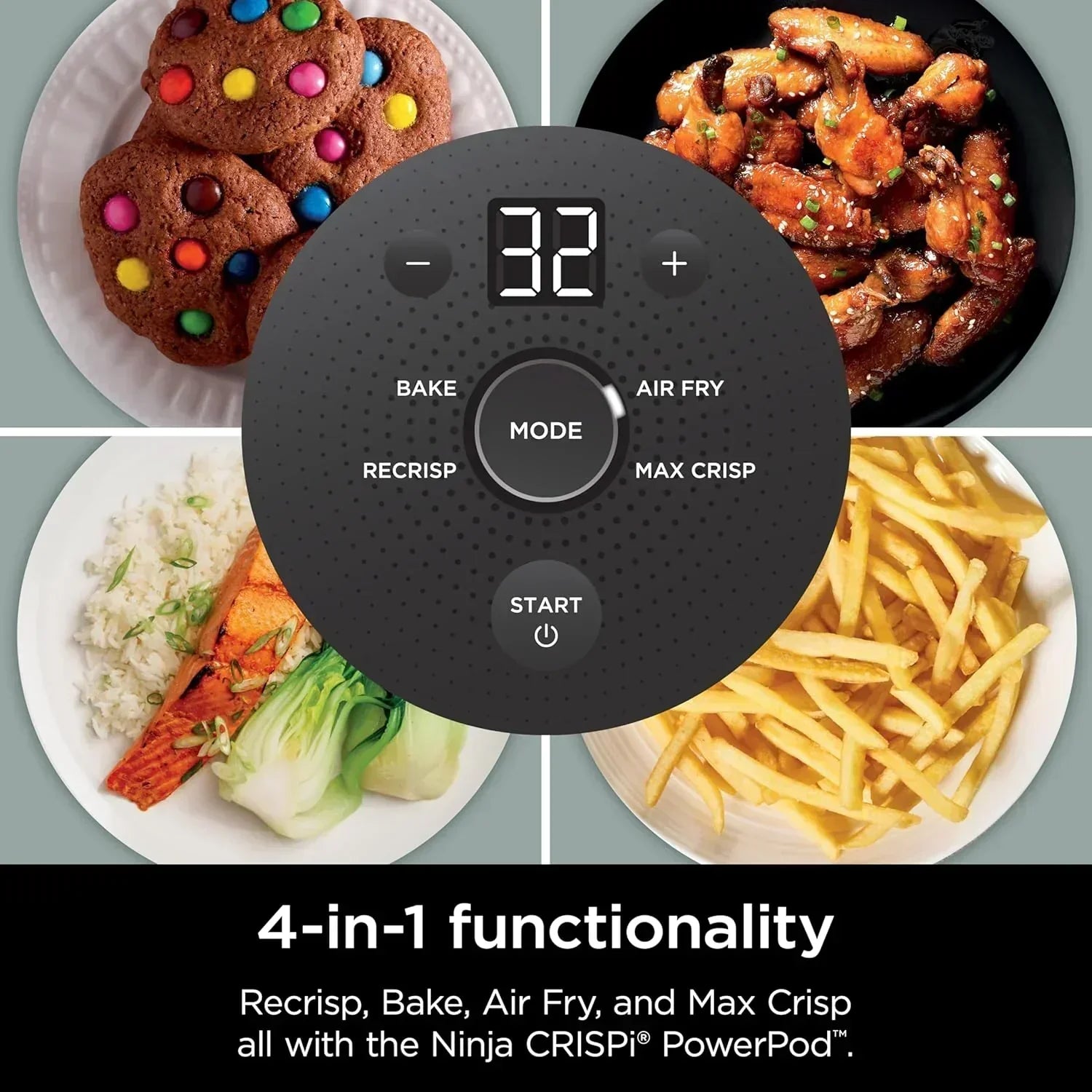 Ninja Crispi 4 in 1 Portable Glass Air Fryer Cooking System 4QT 6 Cup TempWare Glass Containers wourant