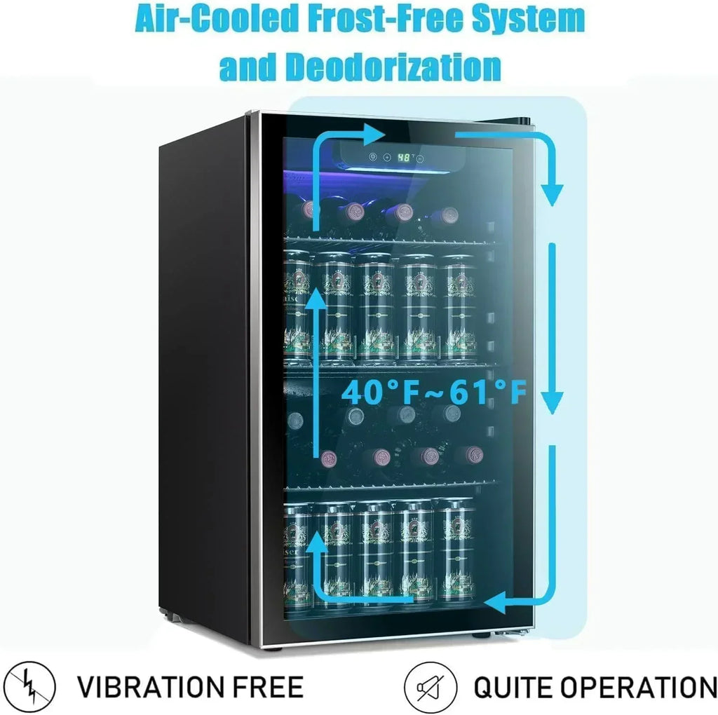 Antarctic Star 26 Bottle 130 Can Wine Cooler/Cabinet Beverage Refrigerator Cellar Beer Clear Glass wourant
