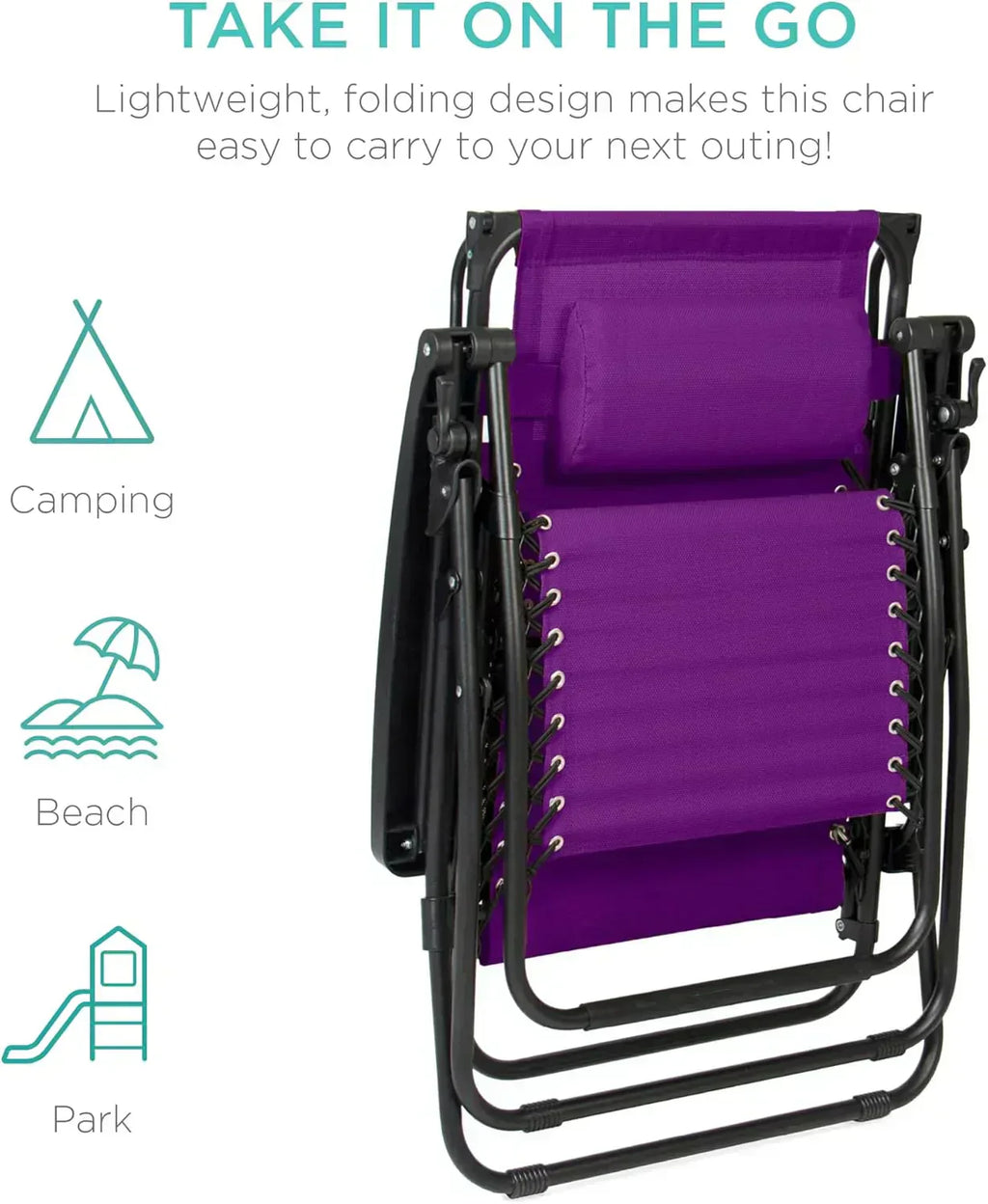 Best Choice Products Folding Zero Gravity Recliner Patio Lounge Chair Adjustable Canopy Shade wourant