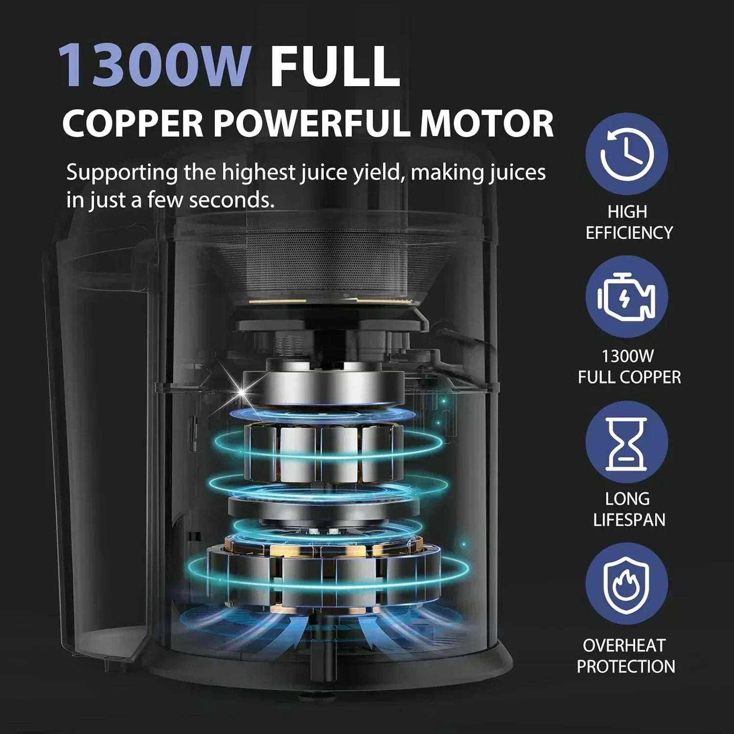 1300W KOIOS Centrifugal Juicer with Extra Large 3" Feed Chute and Titanium Filter wourant